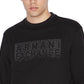 Moletom masculino com logo bordado AX Armani Exchange, preto, tamanho XX-G