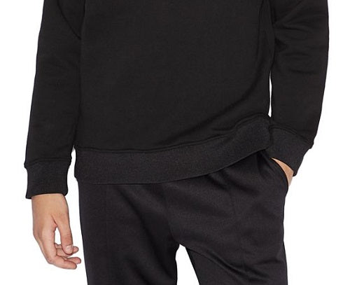 Moletom masculino com logo bordado AX Armani Exchange, preto, tamanho XX-G