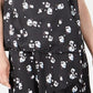 Blusa feminina Alfani com estampa floral e ombros franzidos em cetim, preta, tamanho XX-G