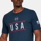 Camiseta Under Armour UA Freedom USA Academy Masculina Azul Tamanho P