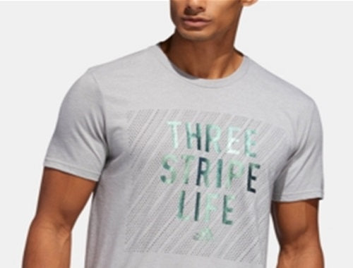 Camiseta Adidas ClimaLite Graphic Masculina Cinza Tamanho XXG