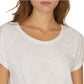 Camiseta feminina Sanctuary Lou com amarração frontal e manga curta, branca, tamanho pequeno