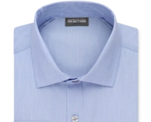 Camisa social masculina Kenneth Cole Reaction Slim Fit Techni azul tamanho 18x34x35