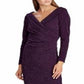 Vestido Ralph Lauren Feminino Metálico Surplice Roxo Tamanho 16