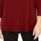 Suéter feminino canelado gola alta estilo &amp; co vermelho tamanho pequeno L