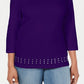 Karen Scott Top Feminino Decote Redondo com Tachas Azul Tamanho XXL