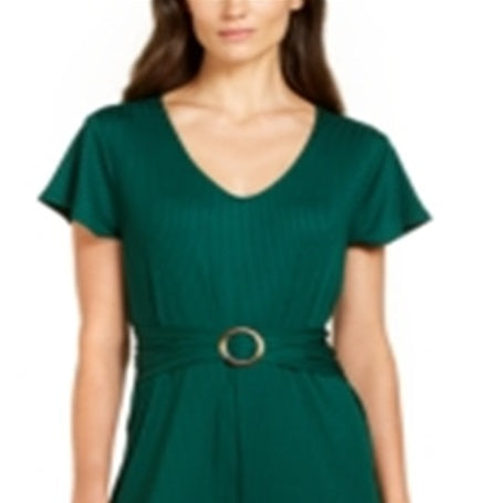 Macacão feminino com cinto da coleção NY, verde, tamanho pequeno, extragrande