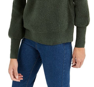 Suéter feminino French Connection Orla Flossy gola alta verde tamanho pequeno