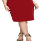 Vestido de festa feminino Rachel Roy, sem mangas, comprimento até o joelho, vermelho, tamanho XX-G