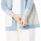 Cardigan feminino de cashmere puro com blocos de cores Charter Club, azul, tamanho pequeno G
