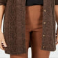 Karen Scott Cardigan Duster Feminino com Botões Frontais Marrom Tamanho Pequeno P