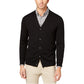 Cardigan masculino de malha com decote em V, preto, tamanho XXX-G