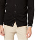 Cardigan masculino de malha com decote em V, preto, tamanho XXX-G