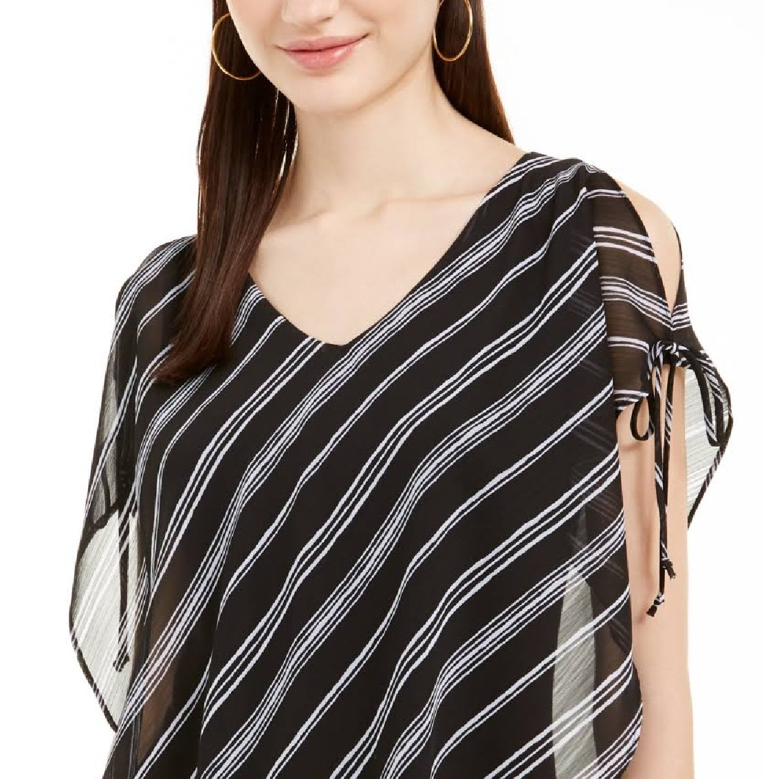 Blusa 2Fer Byer de manga curta e decote em V da BCX Junior, preta, tamanho extragrande