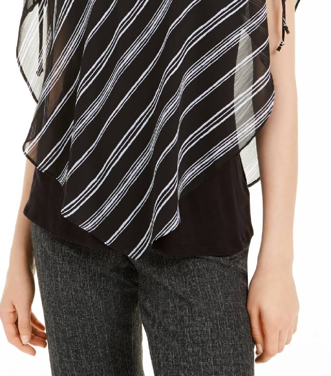 Blusa 2Fer Byer de manga curta e decote em V da BCX Junior, preta, tamanho extragrande