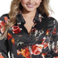 Blusa feminina Guss Cherlynn com botões e mangas compridas, cinza, tamanho médio
