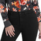Blusa feminina Guss Cherlynn com botões e mangas compridas, cinza, tamanho médio