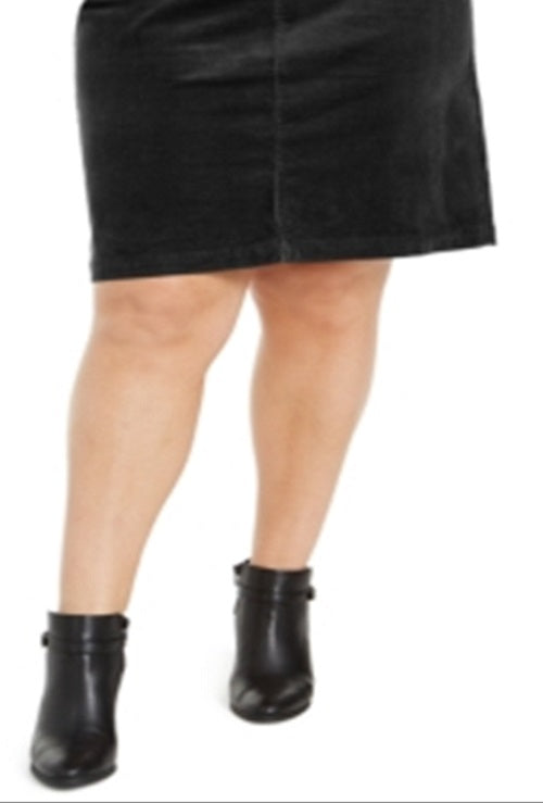 Saia de veludo cotelê feminina Charter Club preta tamanho 28W