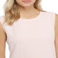 Blusa feminina Anne Klein com decote em U, rosa, tamanho médio
