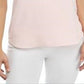 Blusa feminina Anne Klein com decote em U, rosa, tamanho médio