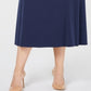 Saia feminina com cadarço evasê JM Collection, azul, tamanho 3X