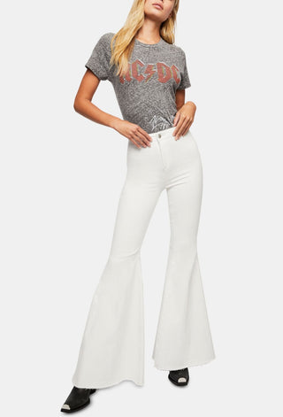 Calça Flare Just Float On de Cintura Alta Feminina da Free People, Branca, Tamanho 30