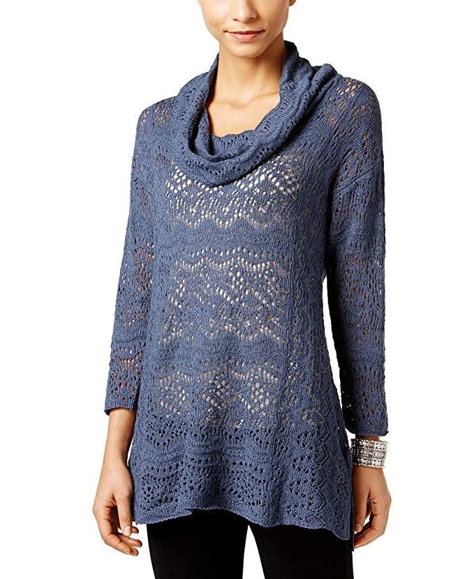 Suéter estampado com gola alta feminino Style &amp; Co, azul, tamanho XX-G