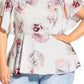 Blusa peplum texturizada floral feminina City Chic, branca, tamanho 14