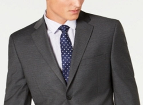 Paletó masculino Alfani Slim Fit Xadrez Stretch Performance Cinza Tamanho 40