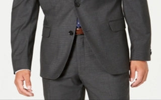 Paletó masculino Alfani Slim Fit Xadrez Stretch Performance Cinza Tamanho 40