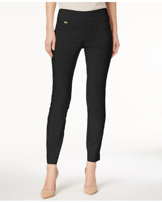 Calça skinny Alfani Curvy Pull On feminina, preta, tamanho 14