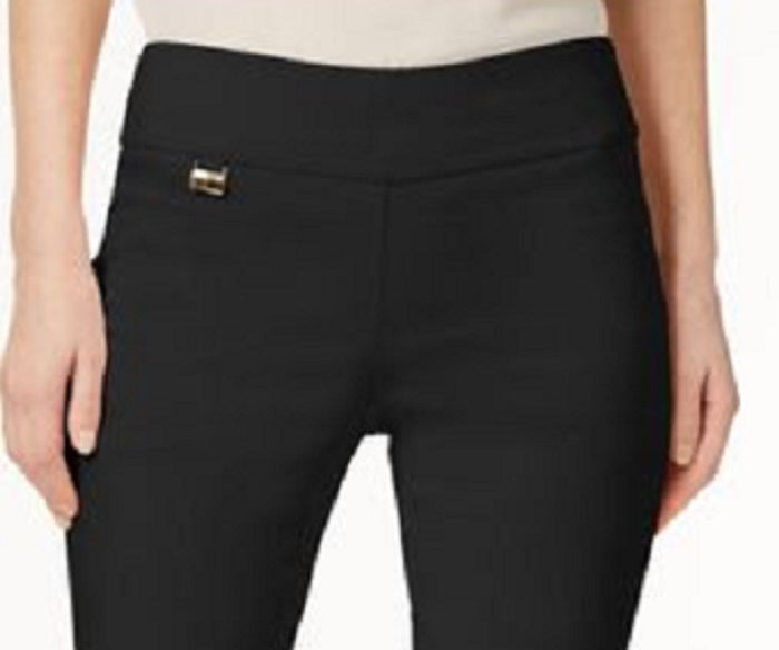 Calça skinny Alfani Curvy Pull On feminina, preta, tamanho 14