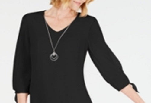 Vestido feminino com mangas curtas e colarinho, preto, tamanho pequeno GG, da coleção JM