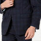 Calvin Klein Masculino X Slim Fit Stretch Xadrez Terno Jaqueta Separada Azul Tamanho 40R