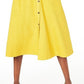 Vestido feminino Alfani com decote em V, sem mangas, com botões, amarelo, tamanho 18