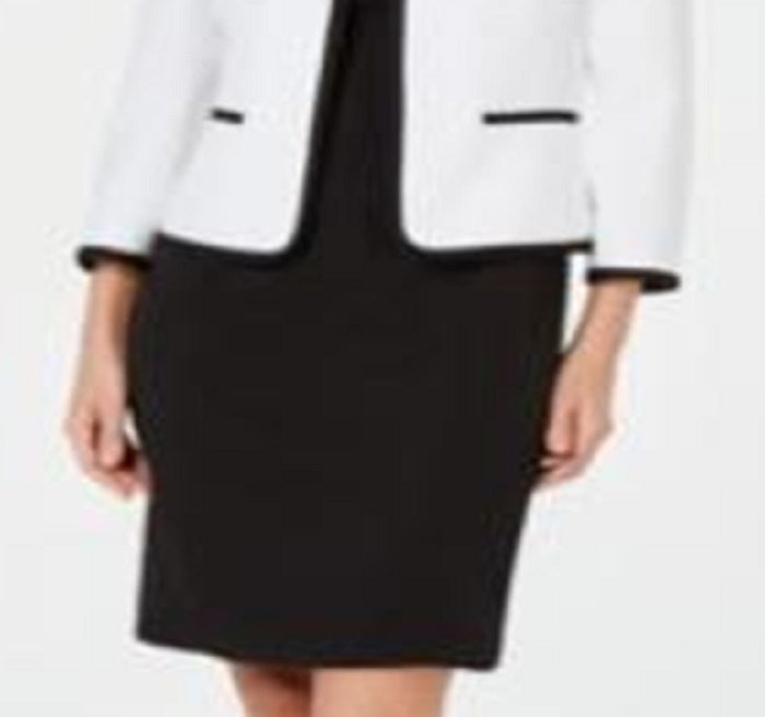 Le Suit Feminino Jaqueta Tubular Vestido Terno Branco Tamanho 4