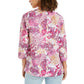 Túnica feminina estampada com acabamento bordado Charter Club, rosa, tamanho P