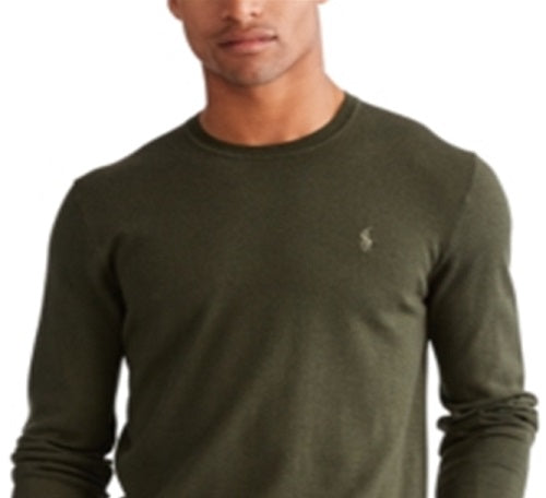 Suéter Ralph Lauren Masculino de Lã Merino com Gola Redonda Verde Tamanho Médio