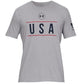 Camiseta masculina com estampa Freedom Logo da Under Armour, cinza, tamanho X-G