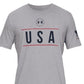 Camiseta masculina com estampa Freedom Logo da Under Armour, cinza, tamanho X-G
