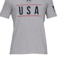 Camiseta masculina com estampa Freedom Logo da Under Armour, cinza, tamanho X-G