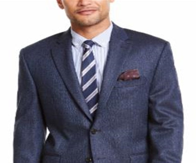 Ralph Lauren Masculino Lã Cashmere Blend Classic Fit Herringbone Sport Coat Azul Tamanho 38