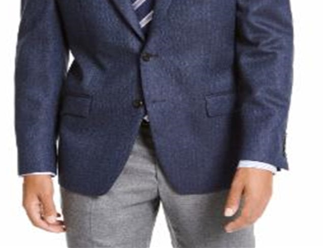 Ralph Lauren Masculino Lã Cashmere Blend Classic Fit Herringbone Sport Coat Azul Tamanho 38