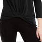 Top Twisted Feminino INC International Concepts Preto Tamanho Grande