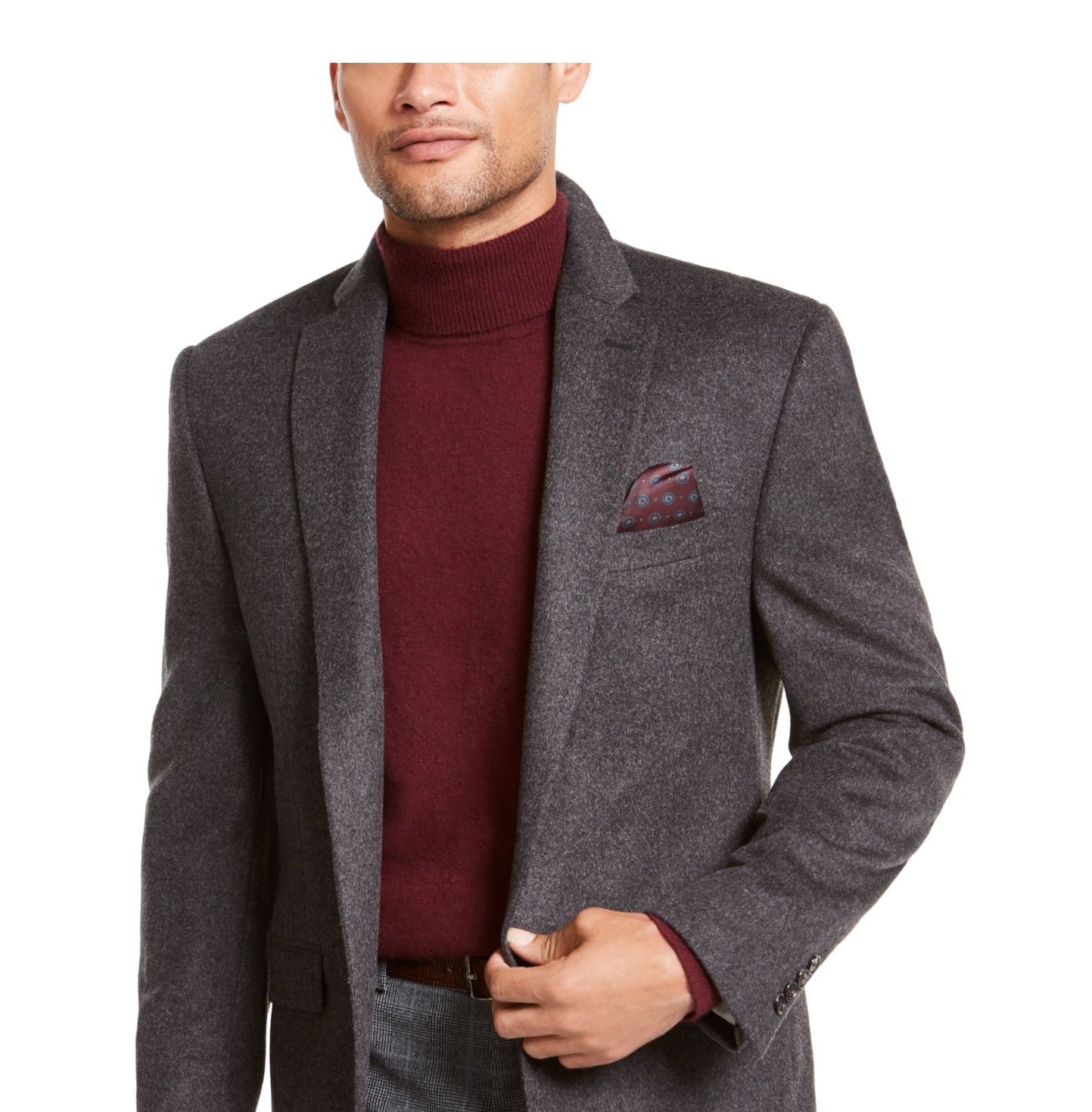 Ralph Lauren Masculino Trespassado Regular Fit Sport Coat Cinza Tamanho 50