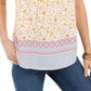 Blusa feminina estilo &amp; co com decote dividido e franzido, tamanho médio, amarela
