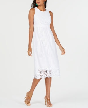 Vestido midi de renda pequeno Alfani feminino, branco, tamanho 10