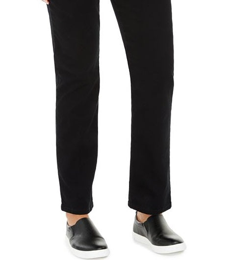 Calça jeans feminina estilo curvilíneo com perna reta, azul, tamanho 18-G