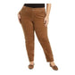 Calça feminina de veludo cotelê sólida Charter Club, marrom, tamanho 20W