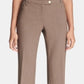 Calça feminina Calvin Klein com zíper e bolsos, perna reta, pequena, marrom, tamanho 12 P